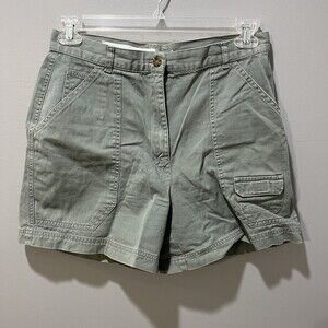 Vtg Woolrich Womens Green Cargo Shorts 10 Cotton 5 In Hiking *flaw